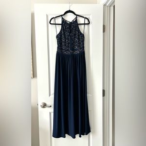 Navy Halter Formal Dress - Size Small